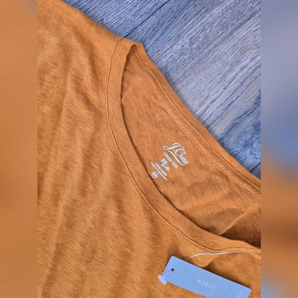 J Crew Linen Tee [XXL] Orange Women's Top - Picture 2 of 2